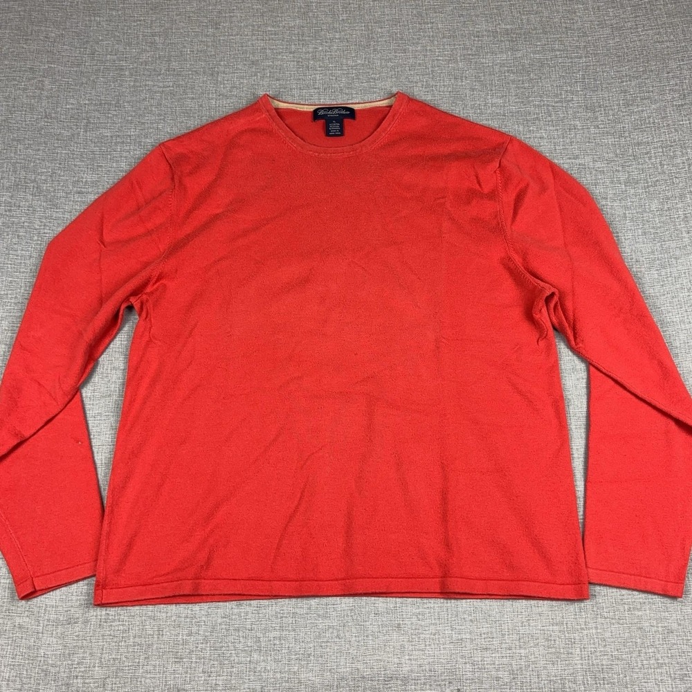 Brooks Brothers Sweater Mens XL Red Crewneck Stretch Cotton Nylon Pullover